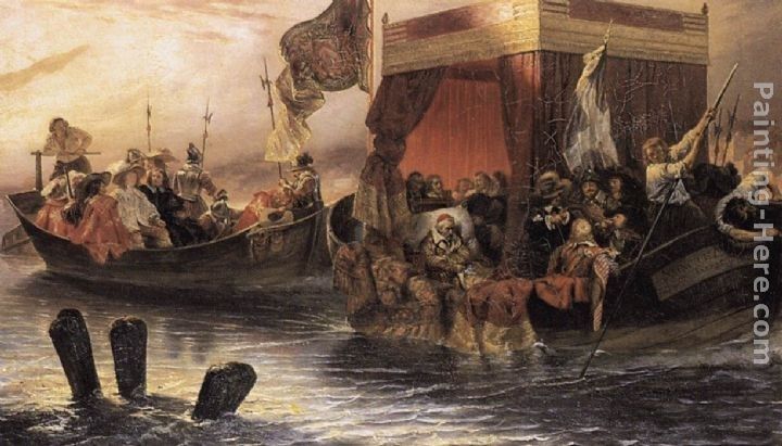 Paul Delaroche The State Barge of Cardinal Richelieu on the Rhone